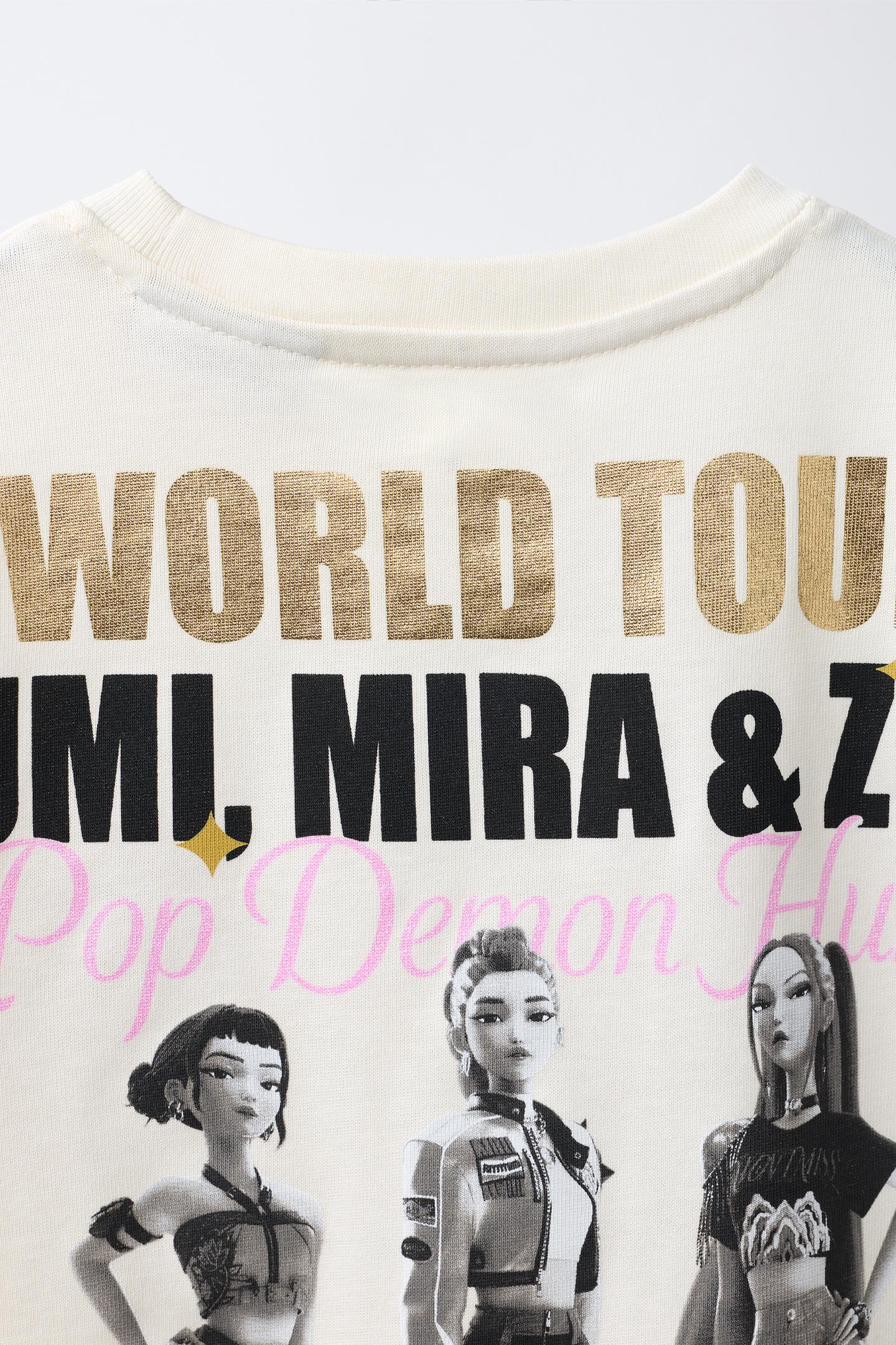 Детская футболка Zara Kpop Demon Hunters™ Netflix © T-SHIRT, цвет: Экрю — фото 5