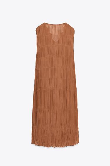 ROBE PLIS BRODÉE ZW COLLECTION - Toffee de Zara - Image 7