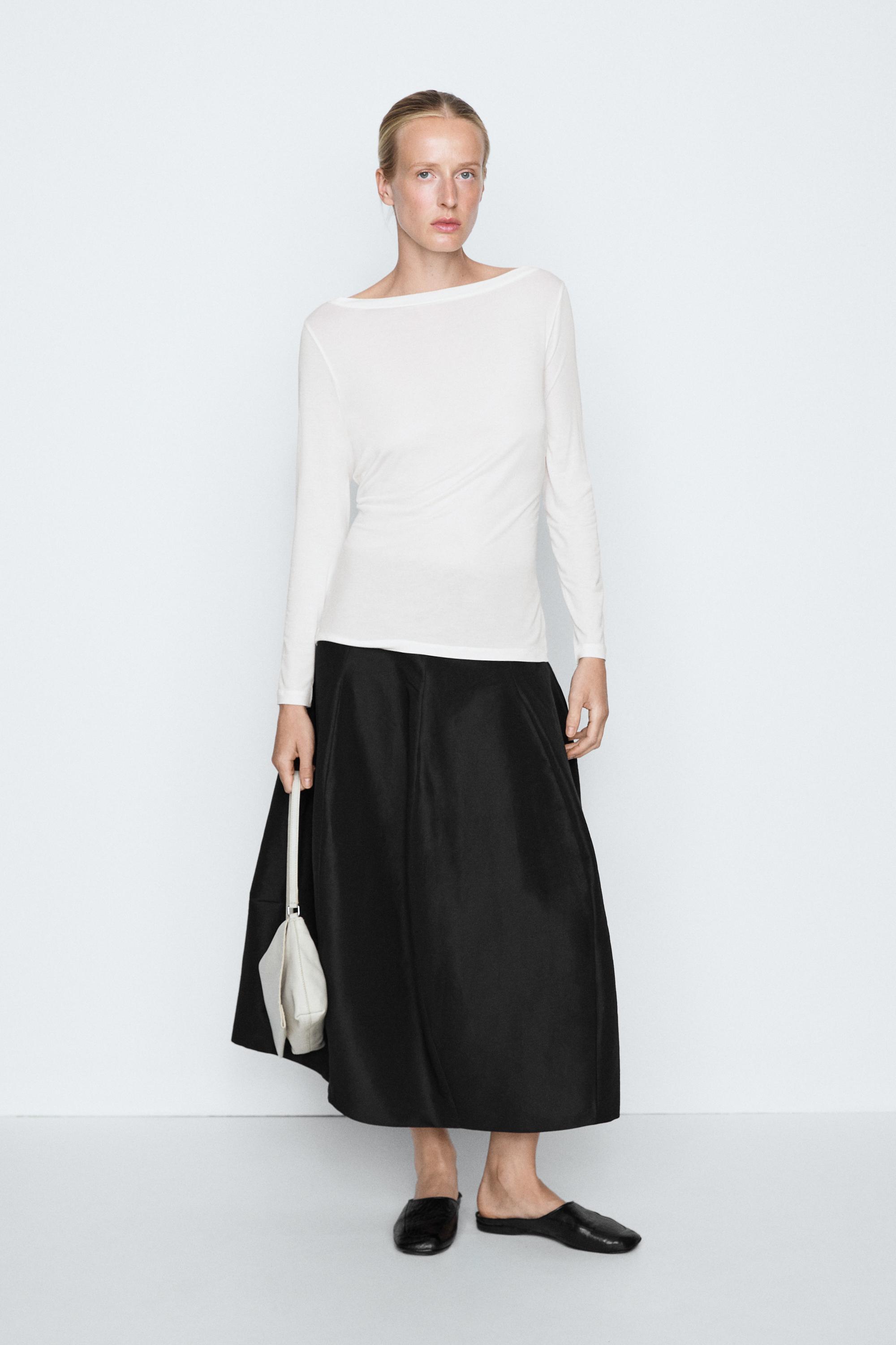 Long sleeve T-shirt - STUDIO — Ecru