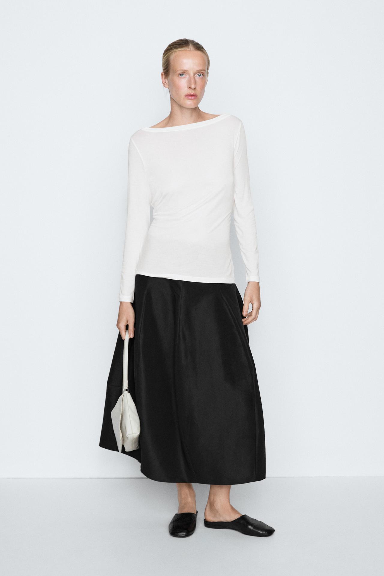 Long sleeve T-shirt - STUDIO — Ecru