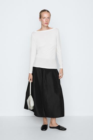 Zara Long sleeve T-shirt - STUDIO - Ecru - Image 0