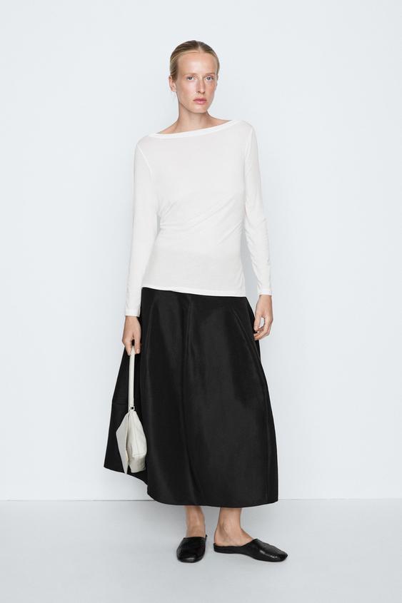 Zara Long sleeve T-shirt - STUDIO - Ecru - Image 0