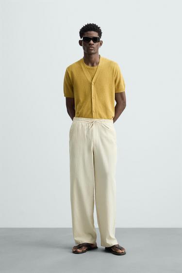 PANTALÓN JACQUARD TEXTURA - Crudo de Zara - Imagen 0