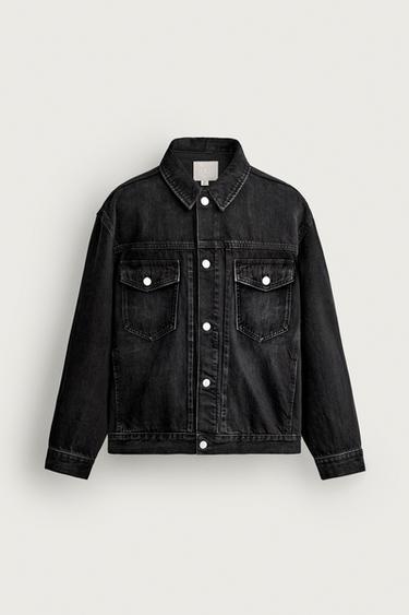 OVERSIZE FIT DENIM JACKET - Black by Zara