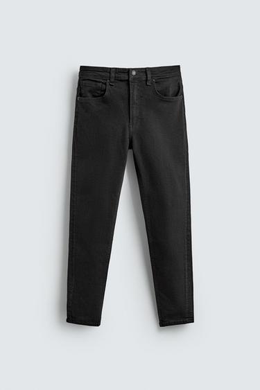 JEANS SKINNY CROPPED FIT - Negro de Zara