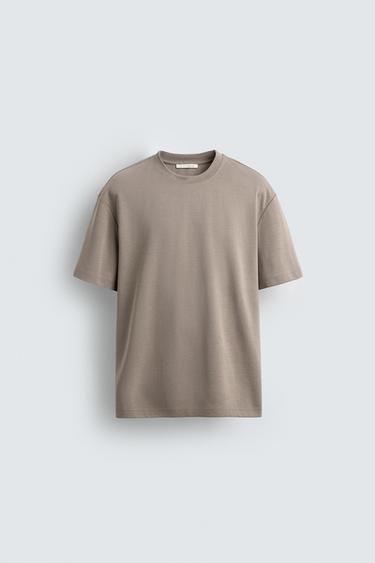 Zara RELAXED FIT T-SHIRT - Cement