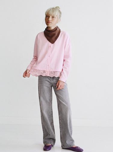 LACE DETAIL SHIRT — Pastel pink 2