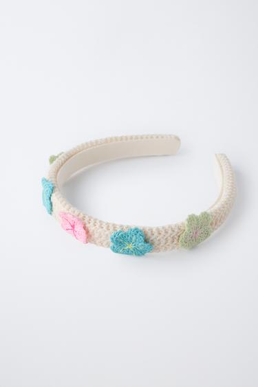 FLORAL CROCHET HEADBAND - Ecru by Zara - Image 2