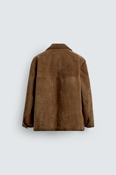 VESTE EN CUIR DAIM LIMITED EDITION - Cognac de Zara - Image 7