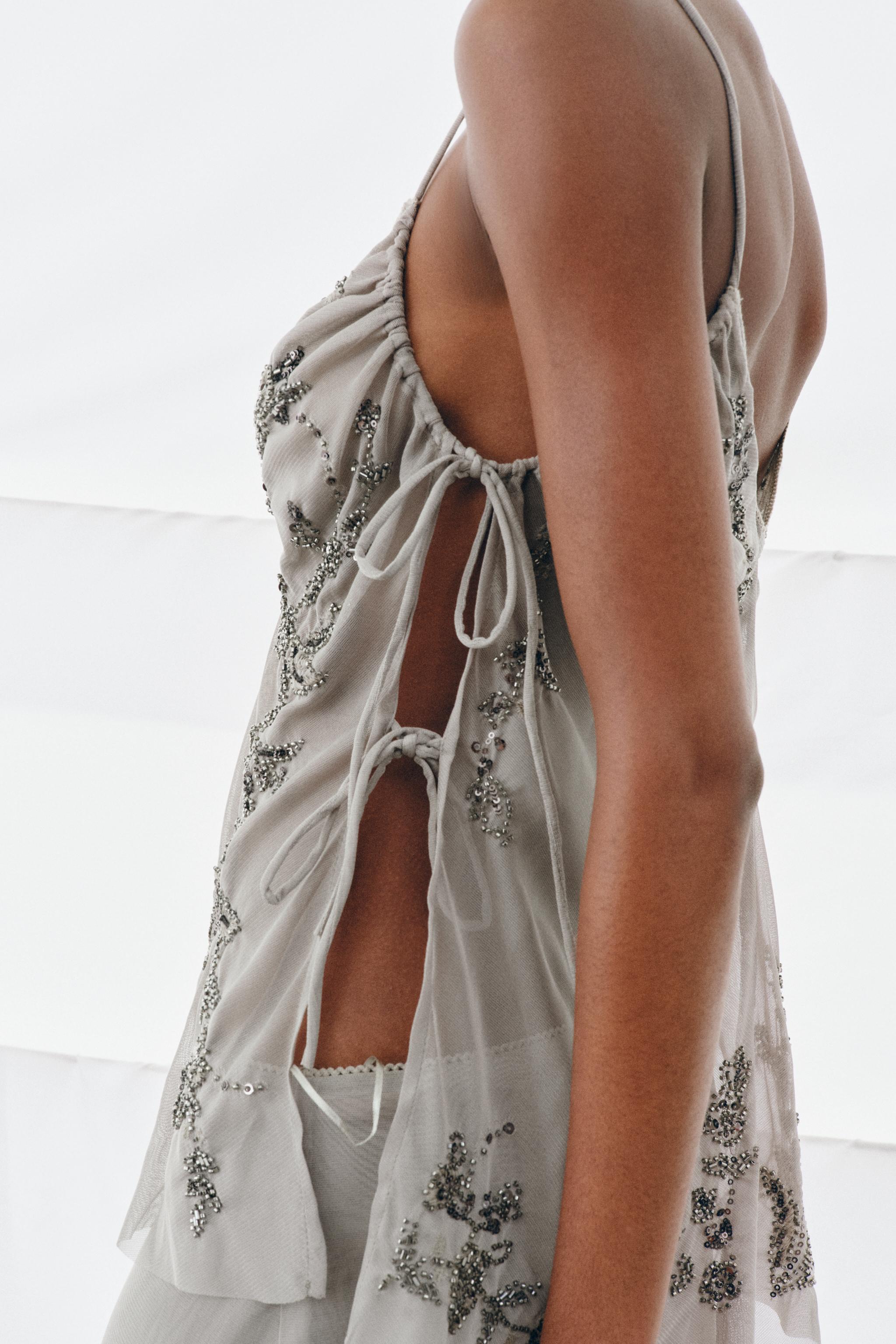 SEQUIN EMBROIDERED TOP