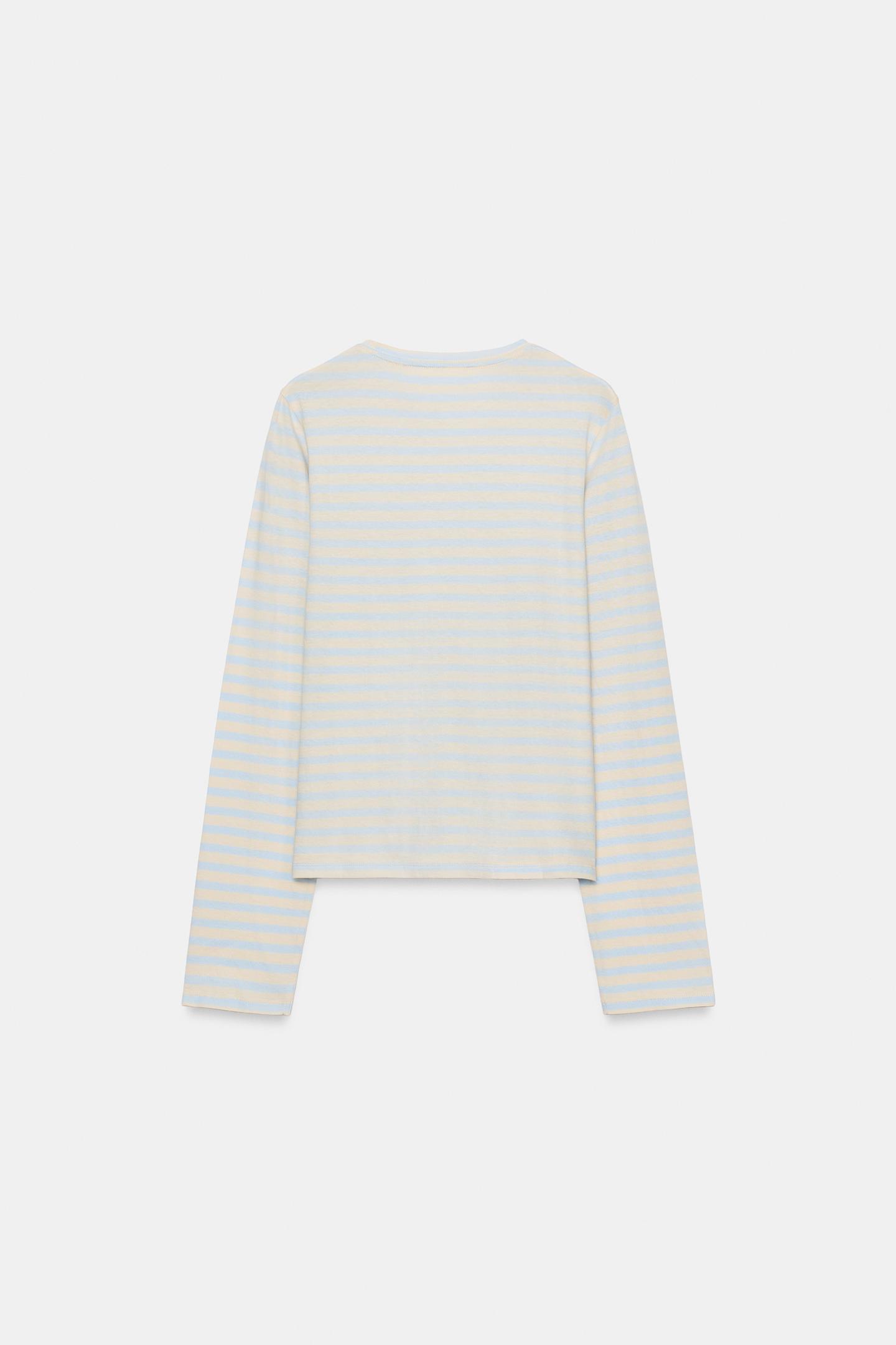 Футболка Zara Pocket, цвет: Песочный / Синий — фото 7