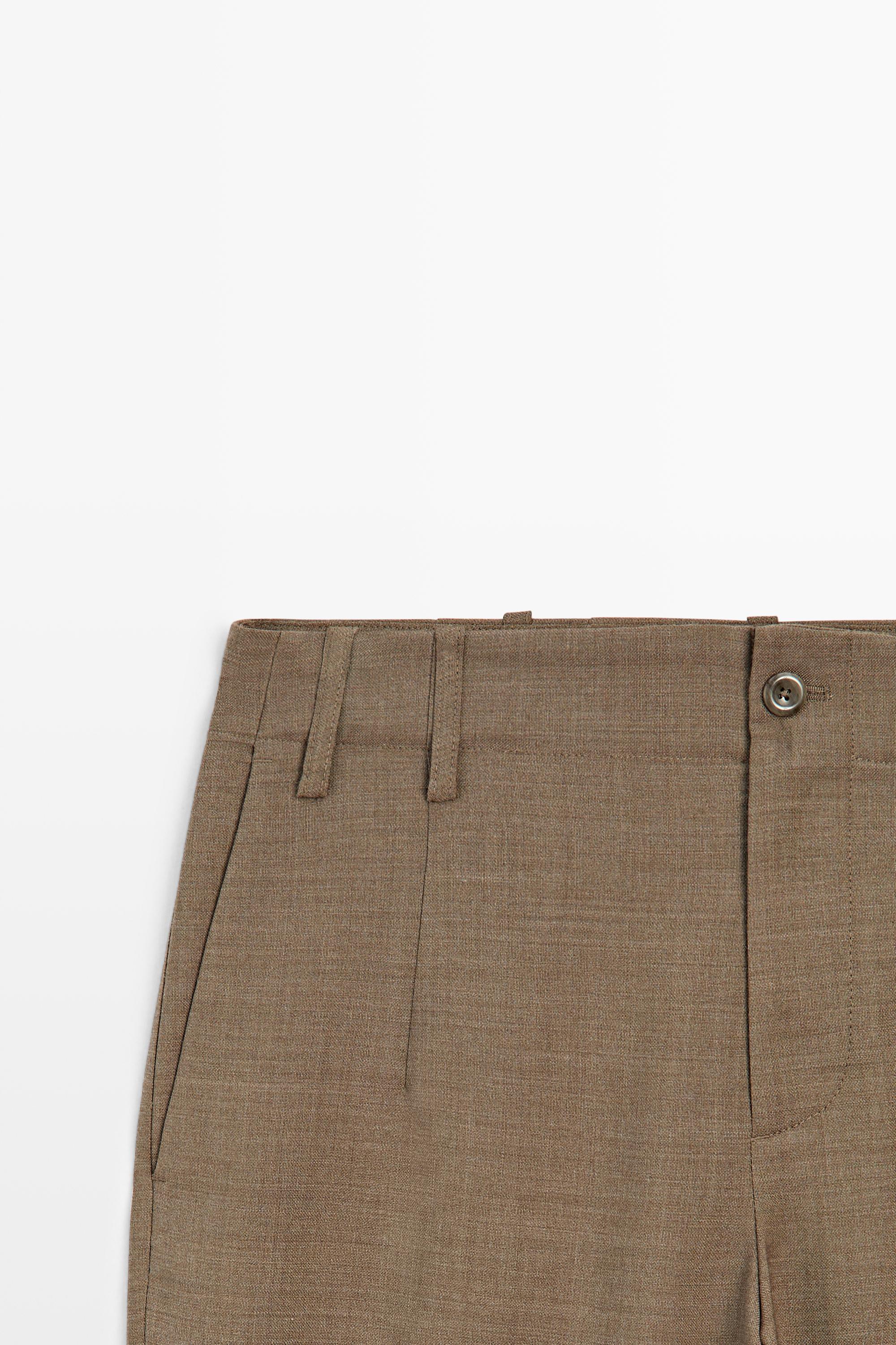 100% Wool Melange Suit Pants