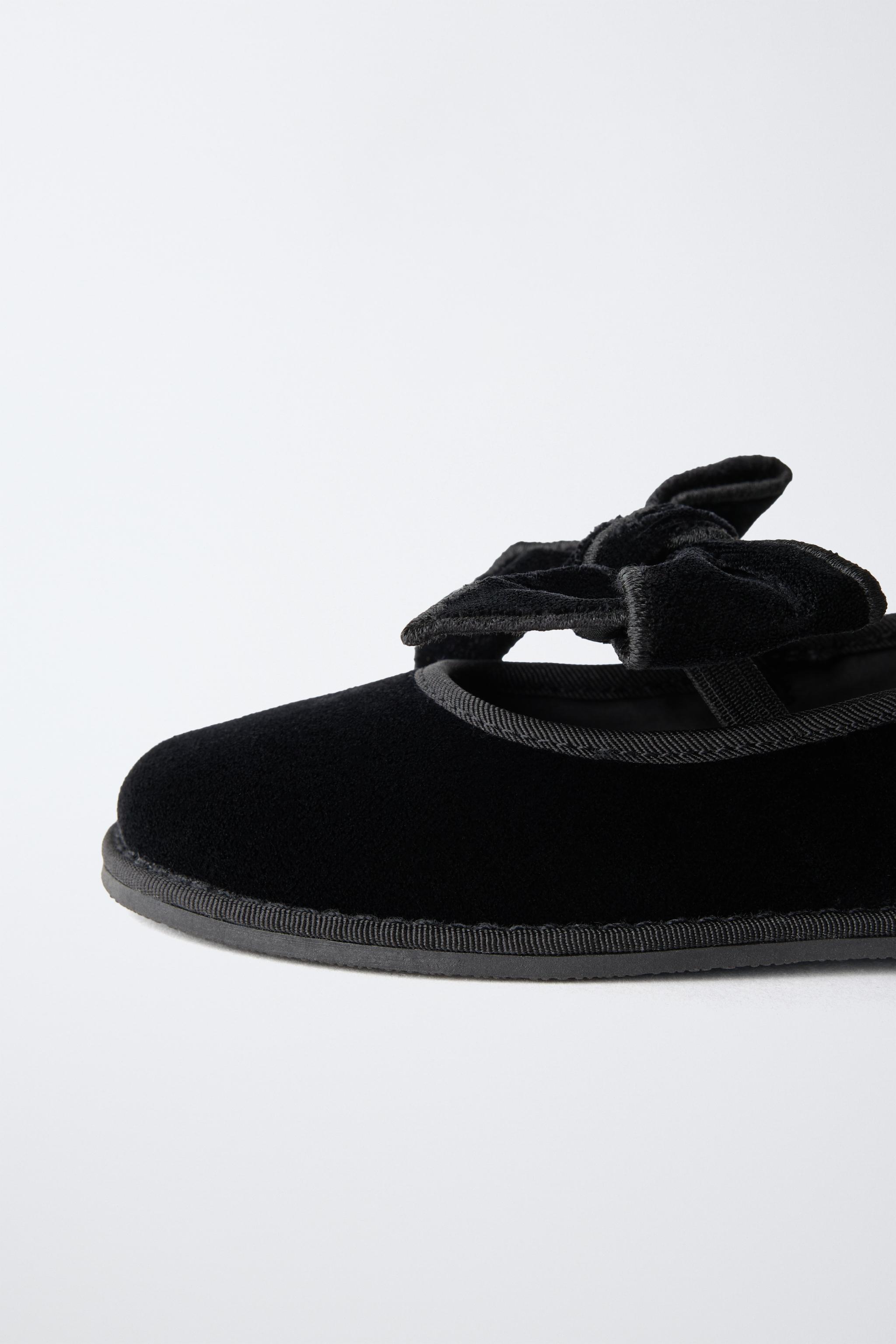 VELVET BOW BALLET FLATS