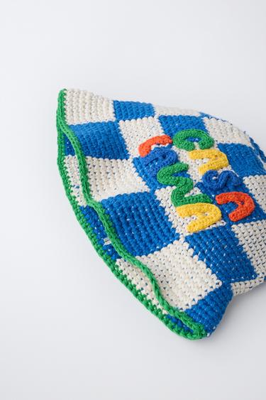 BONNET BOB EN MAILLE CASA LAWA X ZARA KIDS - Bleu / Blanc de Zara - Image 1