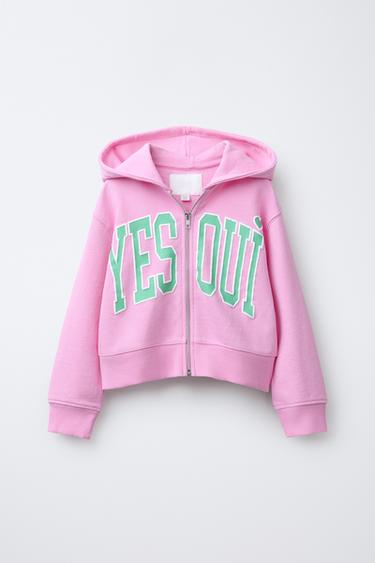 SUDADERA CREMALLERA VARSITY - Rosa de Zara