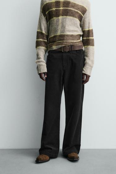 FLARE CORDUROY TROUSERS - Black by Zara - Image 1