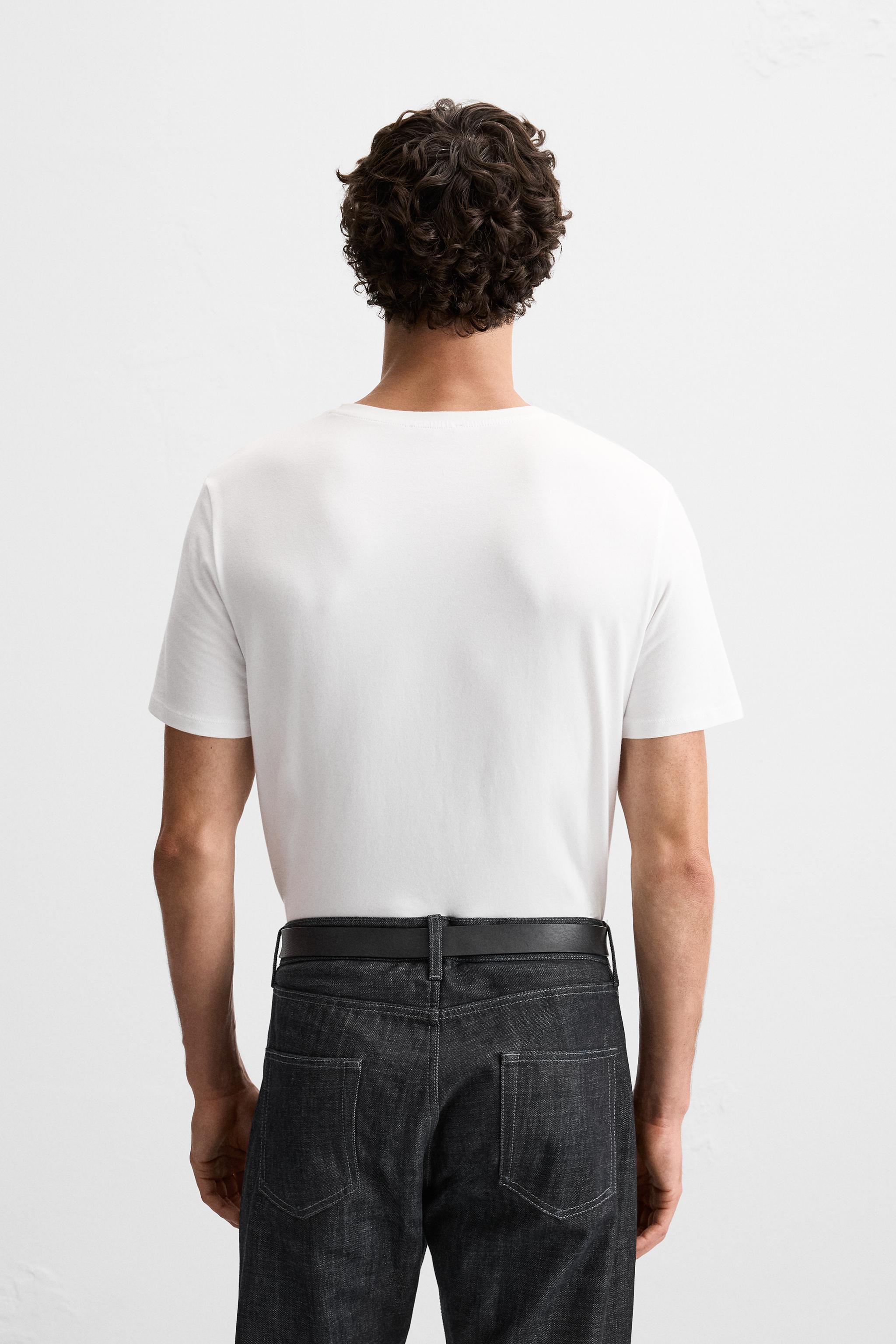 BASIC SLIM FIT T-SHIRT White ZARA India