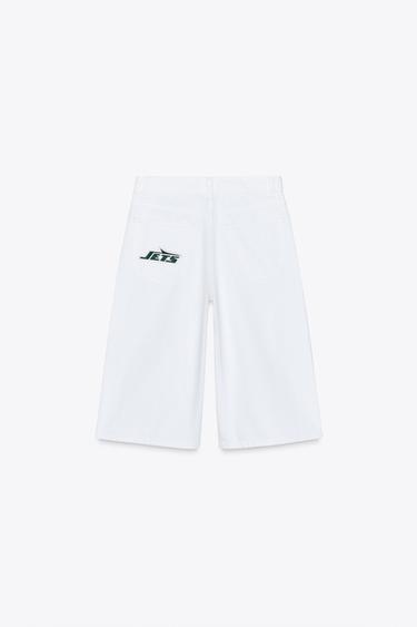 BAGGY TRF DENIM BERMUDA JORTS - NFL JETS - White by Zara - Image 2