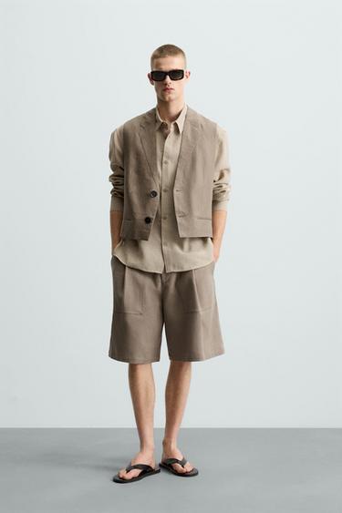 CONJUNTO COM ESTRUTURA DE LINHO - ALGODÃO - da Zara