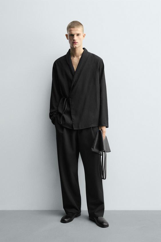 TEXTURED KIMONO SHIRT