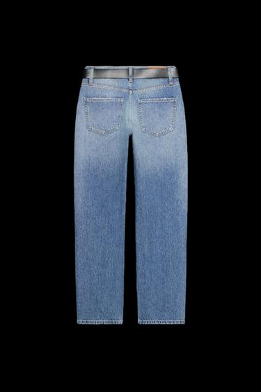 JEANS Z1975 SLIM TIRO MEDIO CINTURÓN - Azul medio de Zara