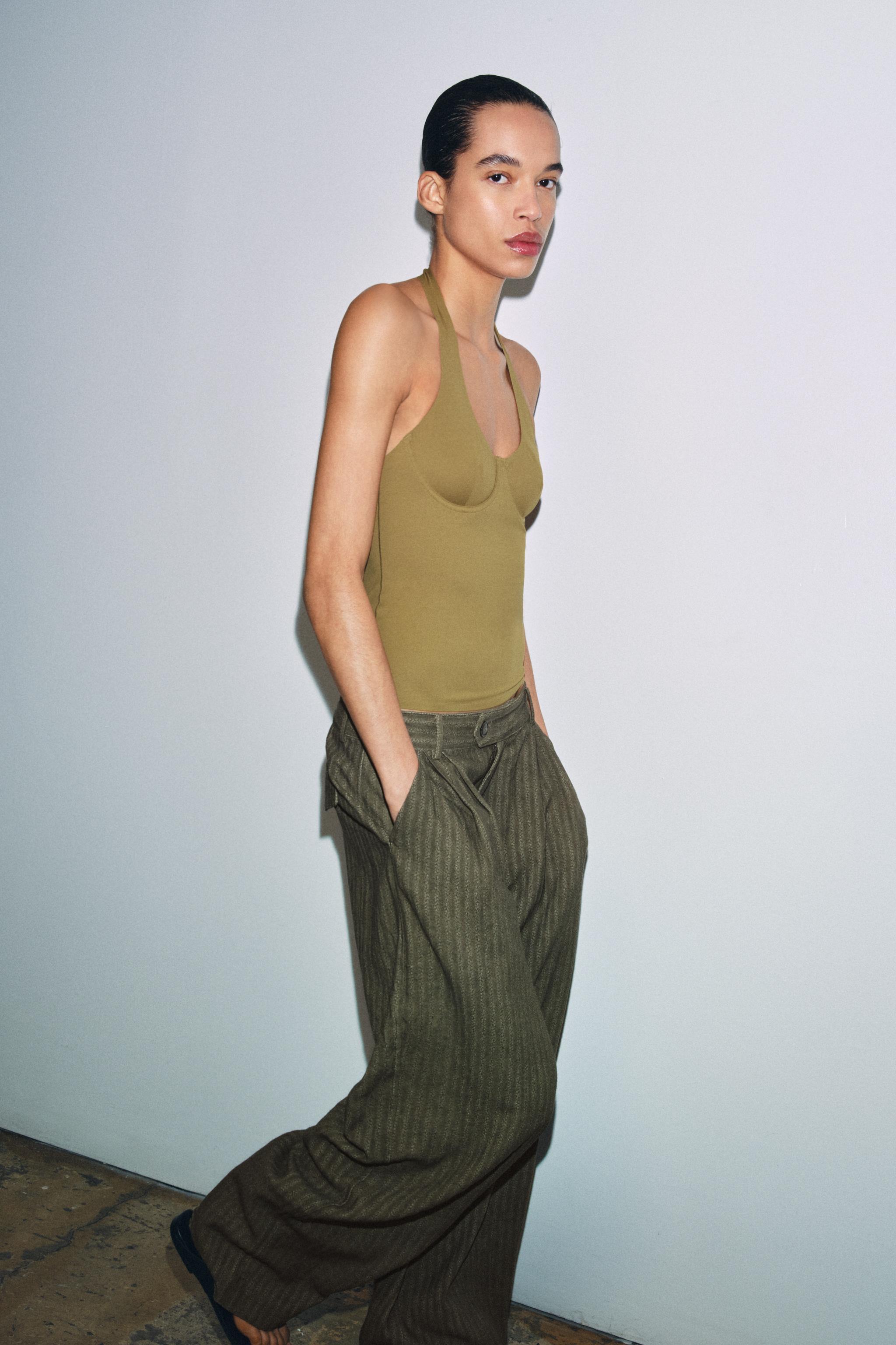POLYAMIDE HALTER TOP