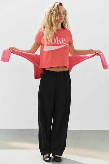 Zara PLEATED PANTS - Black