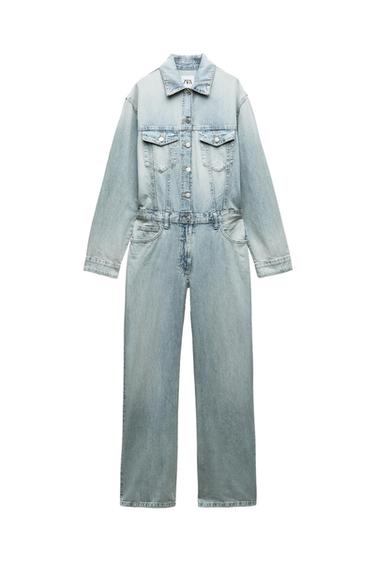 TRF STRAIGHT CUT DENIM JUMPSUIT
