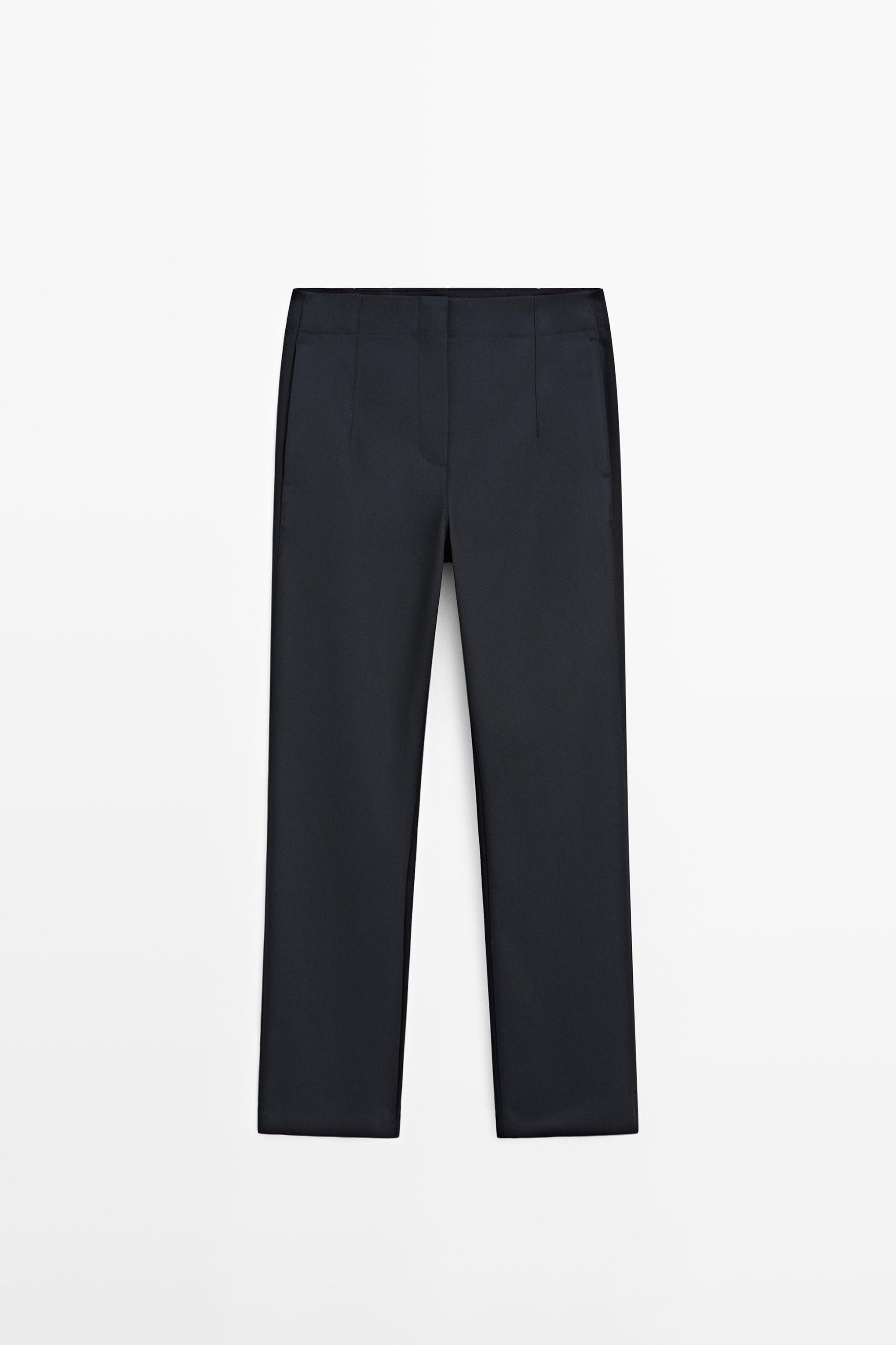 Technical cotton blend trousers