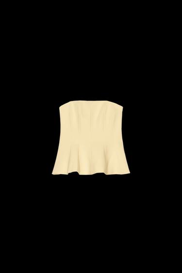 TOP PALABRA DE HONOR PEPLUM - Amarillo de Zara
