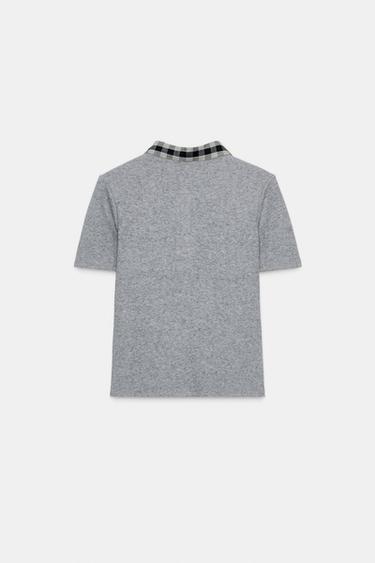TOP POLO BIMATIÈRE - Gris de Zara - Image 5