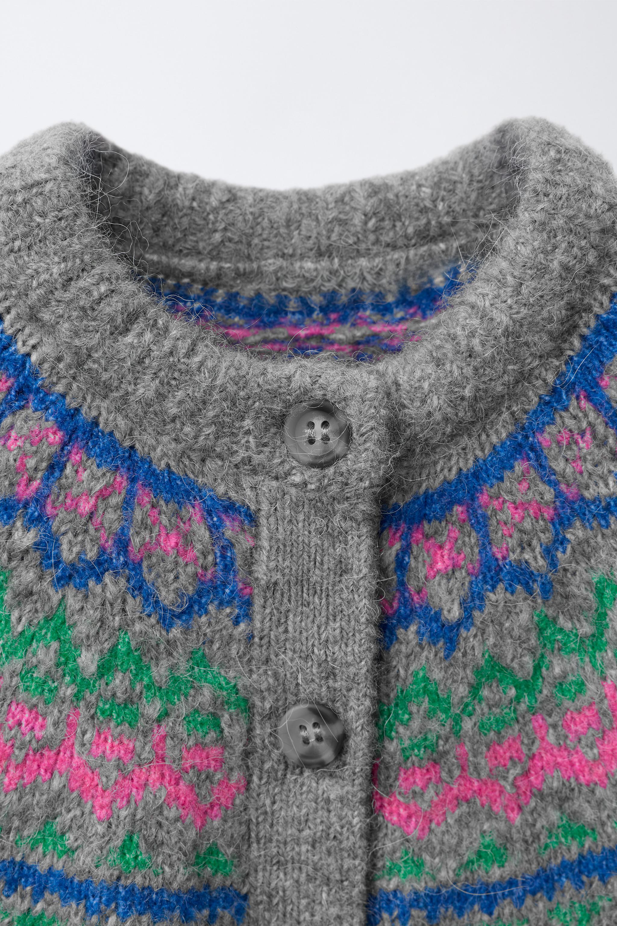 GILET JACQUARD AVEC LAINE ET ALPAGA