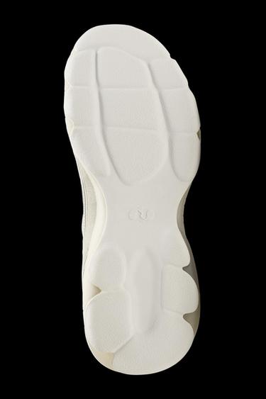 MONOCHROME LEATHER TRAINERS - White by Zara