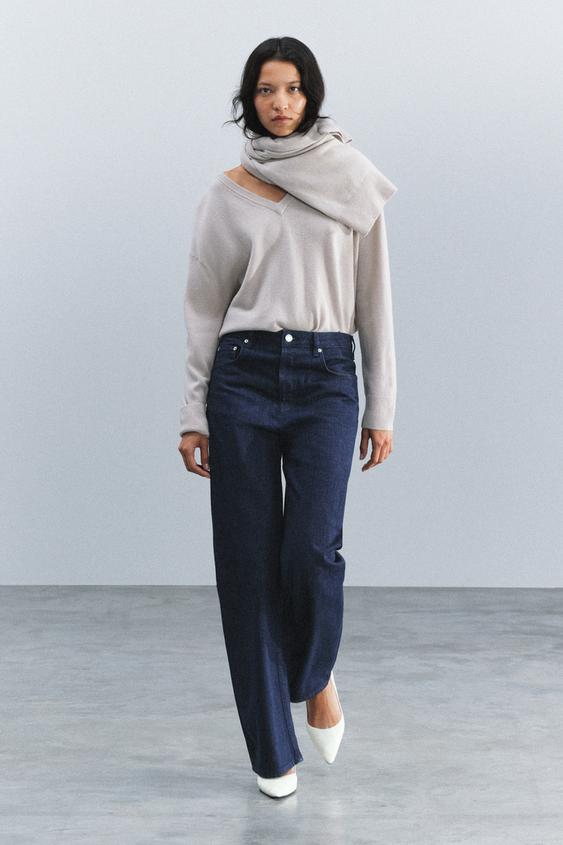 JEANS ZW COLLECTION STRAIGHT FIT TIRO ALTO - Azul de Zara - Imagen 0