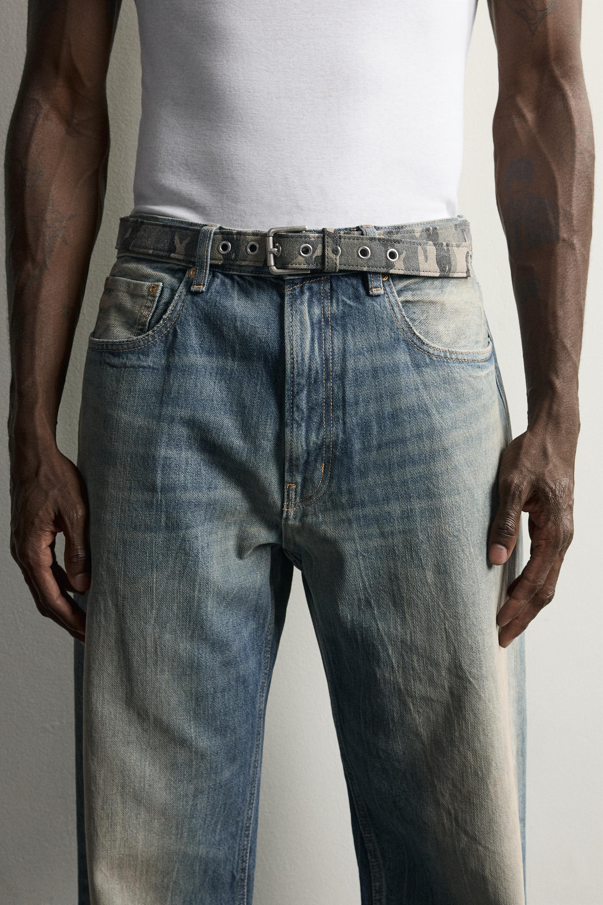 WASHED PRINTED CANVAS BELT