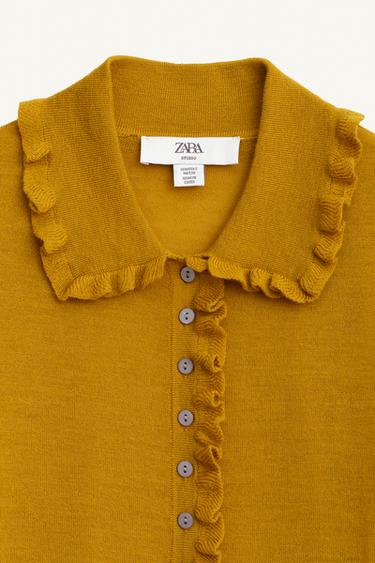 GILET À VOLANTS 100 % LAINE LIMITED EDITION - Moutarde de Zara - Image 2