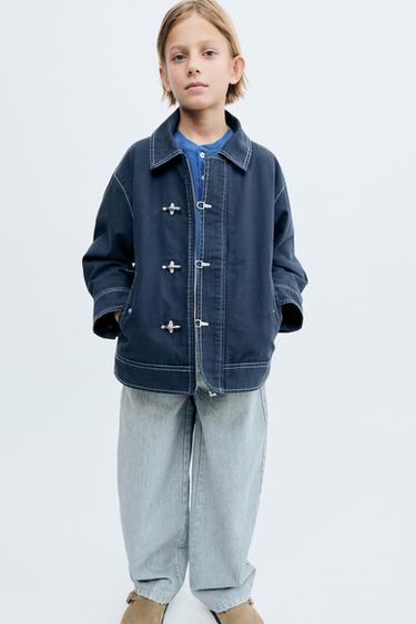 STORIESZ - JEAN BAGGY COUPE BALLON STRUCTURÉ - Bleu chiné de Zara