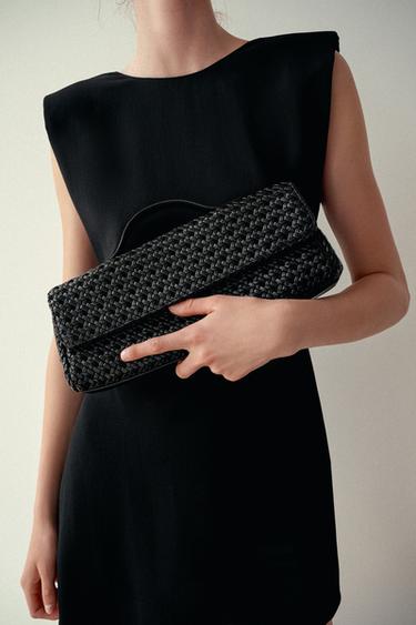 BRAIDED CLUTCH BAG - Black by Zara