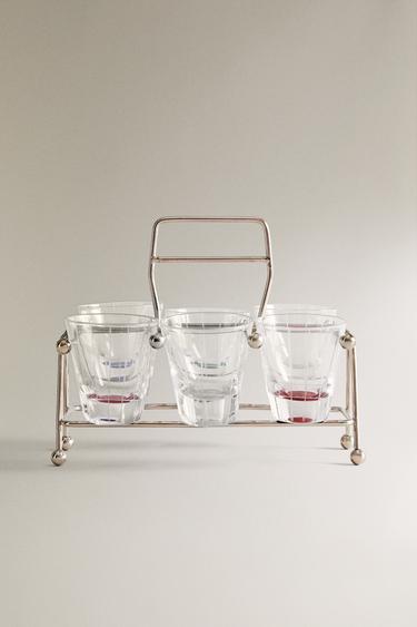 CONJUNTO DE COPOS DE LICOR COM BASE COLORIDA (CONJUNTO DE 6) - Prata da Zara - Imagem 0