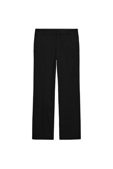 ZW COLLECTION LOW-RISE STRAIGHT-LEG TROUSERS - Black by Zara