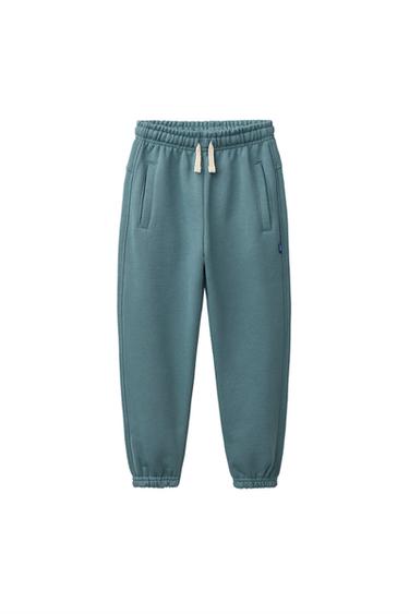 PLAIN SWEATSHIRT JOGGERS WITH LABEL - Duck blue by Zara - Image 0