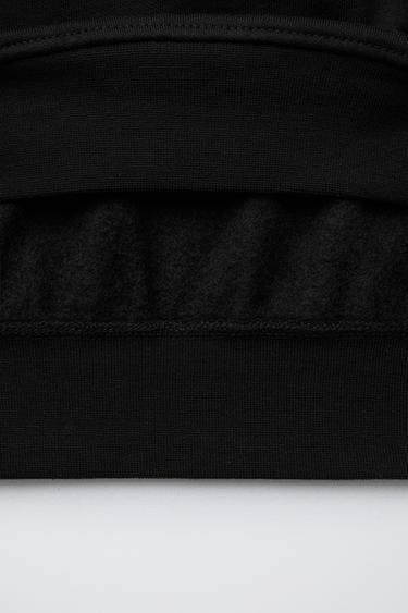 BASIC SWEATSHIRT WITH SLOGAN - Black by Zara - Image 3