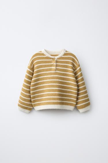 STRIPED KNIT JUMPER — Ocher 2