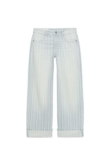 JEANS TRF LOOSE FOLDED TIRO BAJO RAYAS - único de Zara