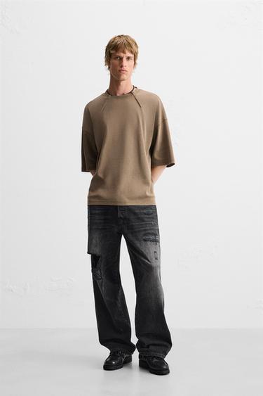 SUDADERA LAVADA BOXY FIT - Marrón de Zara - Imagen 0