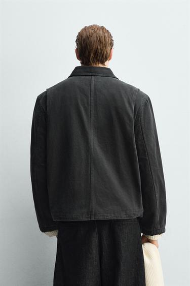 RELAXED FIT WASHED POCKET JACKET - Dark grey by Zara - Image 2