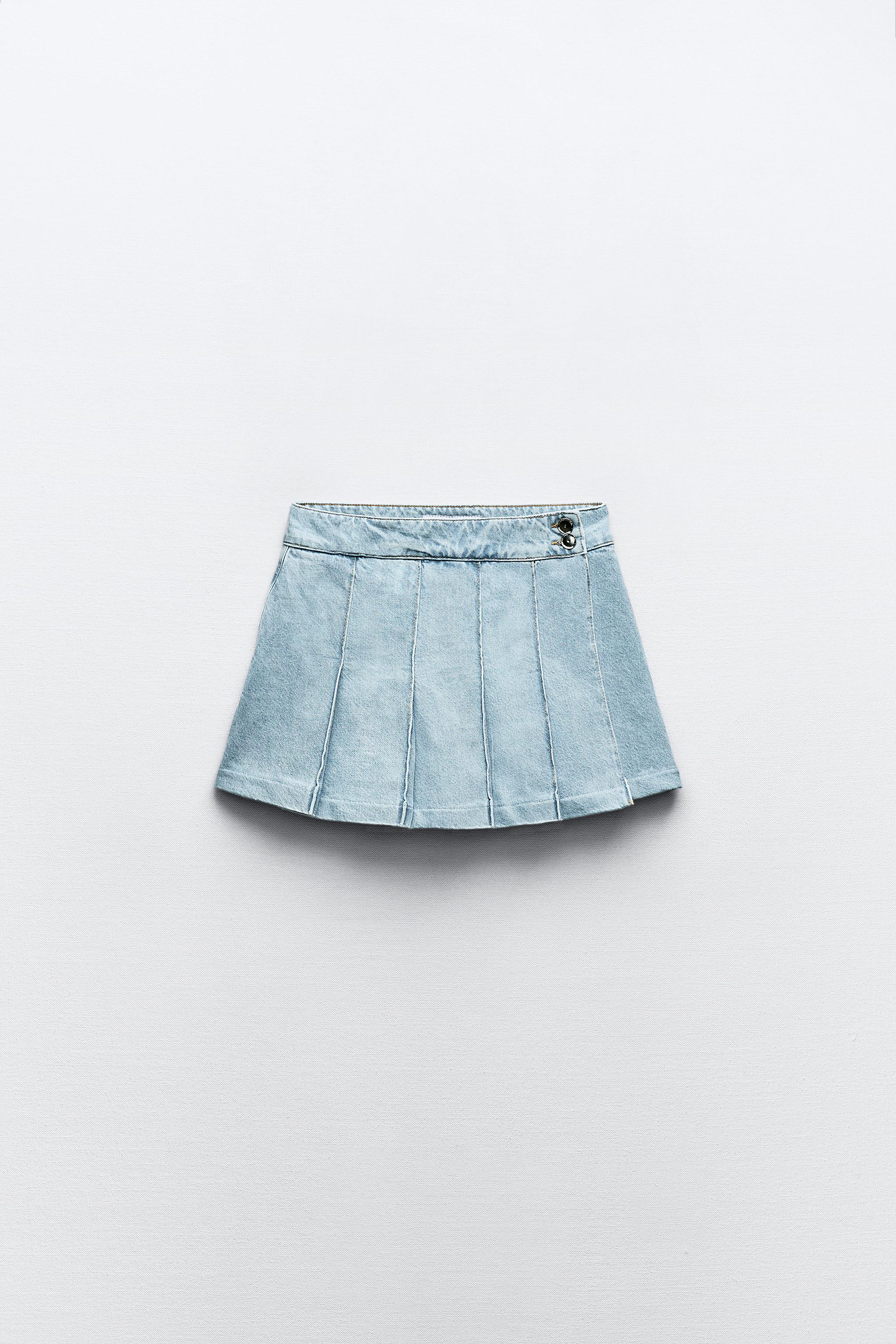 HIGH WAIST PLEATED Z1975 SKORT - Light blue | ZARA United States