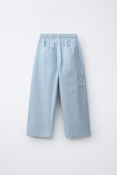 STRIPED BALLOON TROUSERS - Blue/White by Zara - Image 1