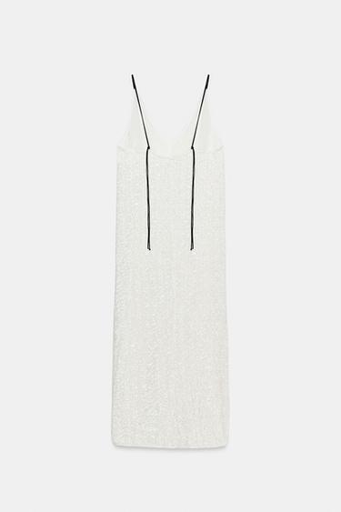 ROBE À PAILLETTES ZW COLLECTION - Blanc de Zara - Image 5