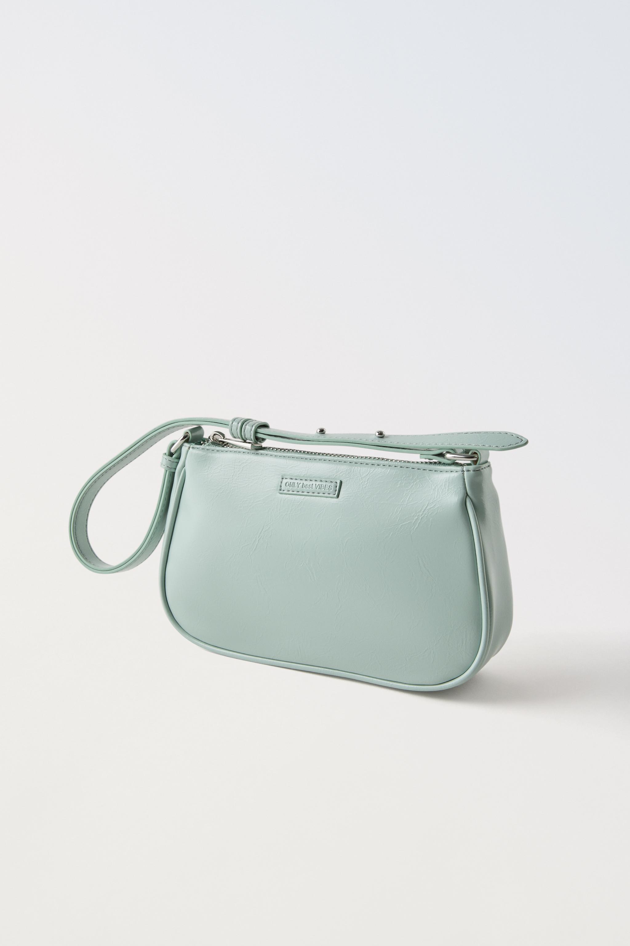 FAUX PATENT LEATHER SHOULDER BAG - Off White | ZARA Canada